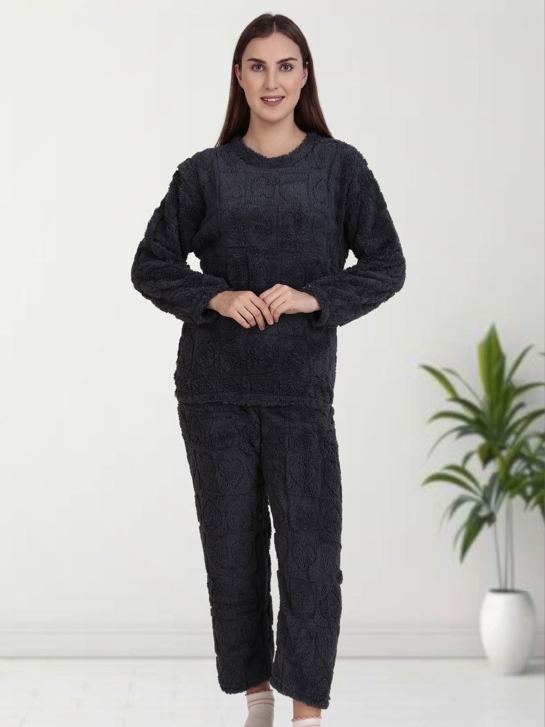 Dark Grey Dreamy Hearts Nightsuit