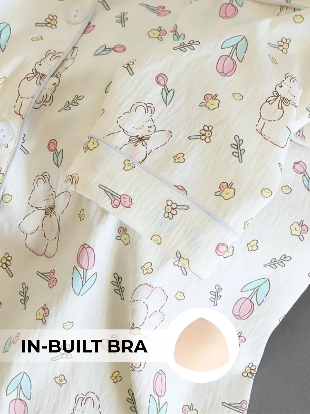 Twilight Bloom Padded Nightsuit Set (3PCS)