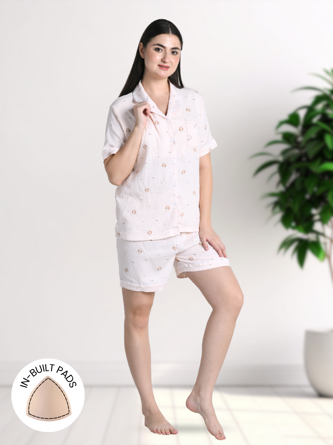 Happy Kitty Padded Nightsuit (3 Pc Set)