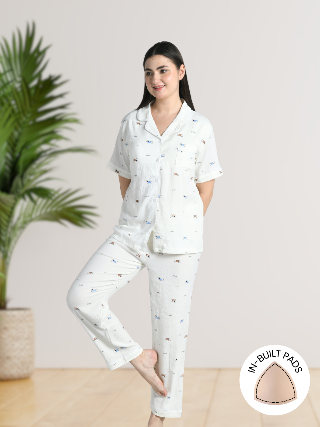 Tail Wags Padded Nightsuit (3 Pc Set)