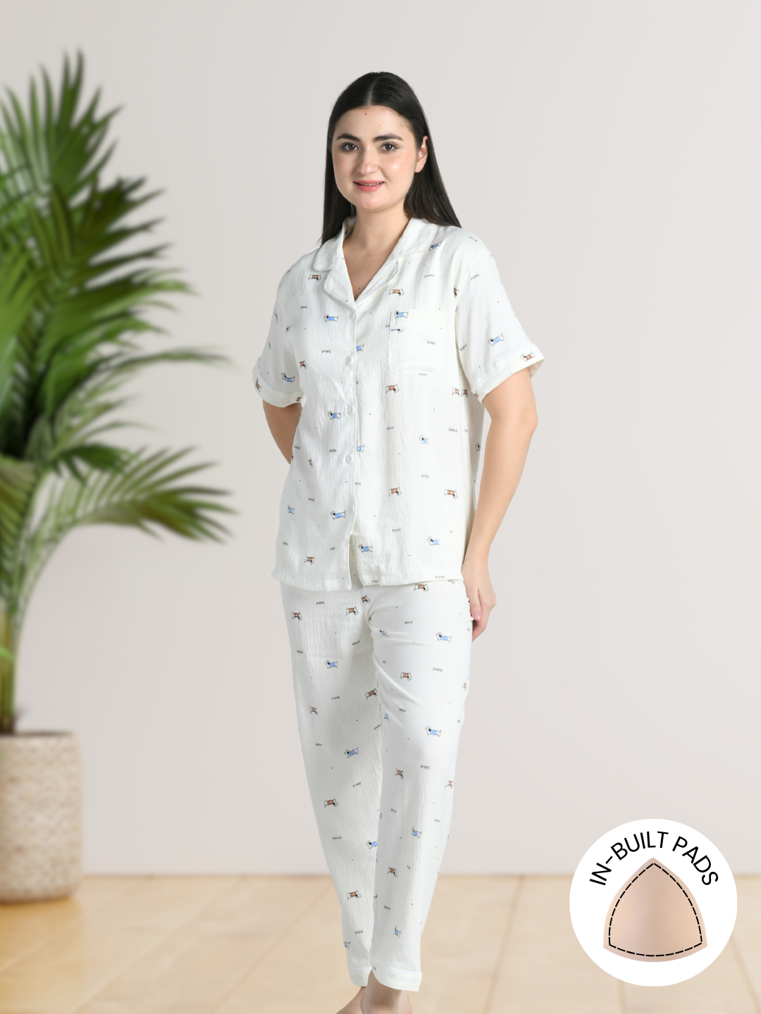 Tail Wags Padded Nightsuit (3 Pc Set)