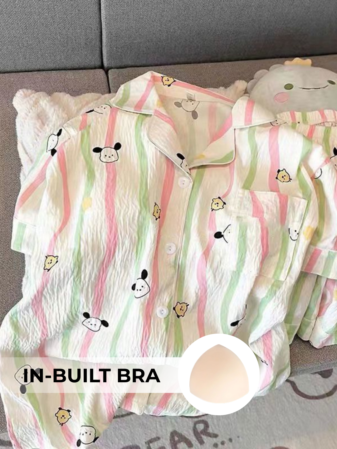 Pillow Talk Padded Nightsuit Set (3PCS)