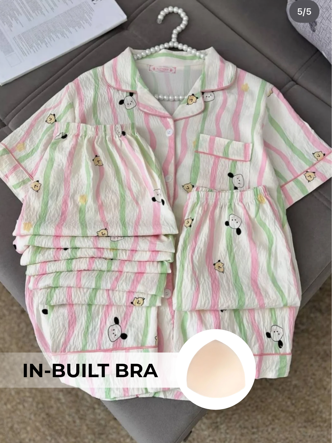 Pillow Talk Padded Nightsuit Set (3PCS)