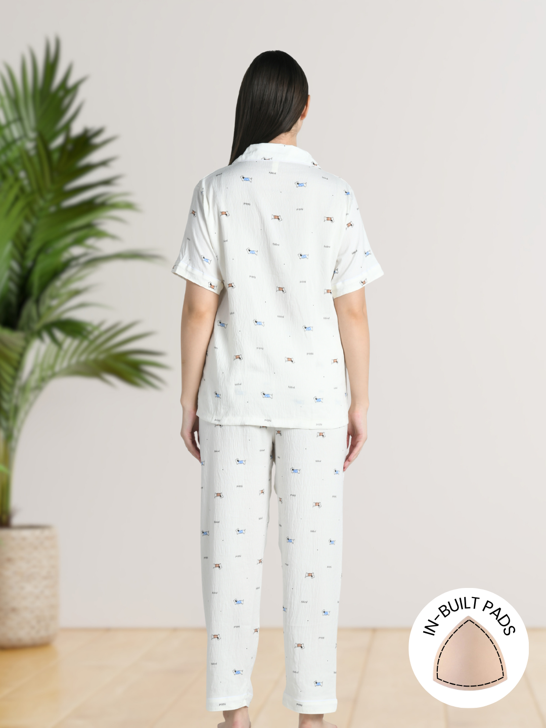 Tail Wags Padded Nightsuit (3 Pc Set)