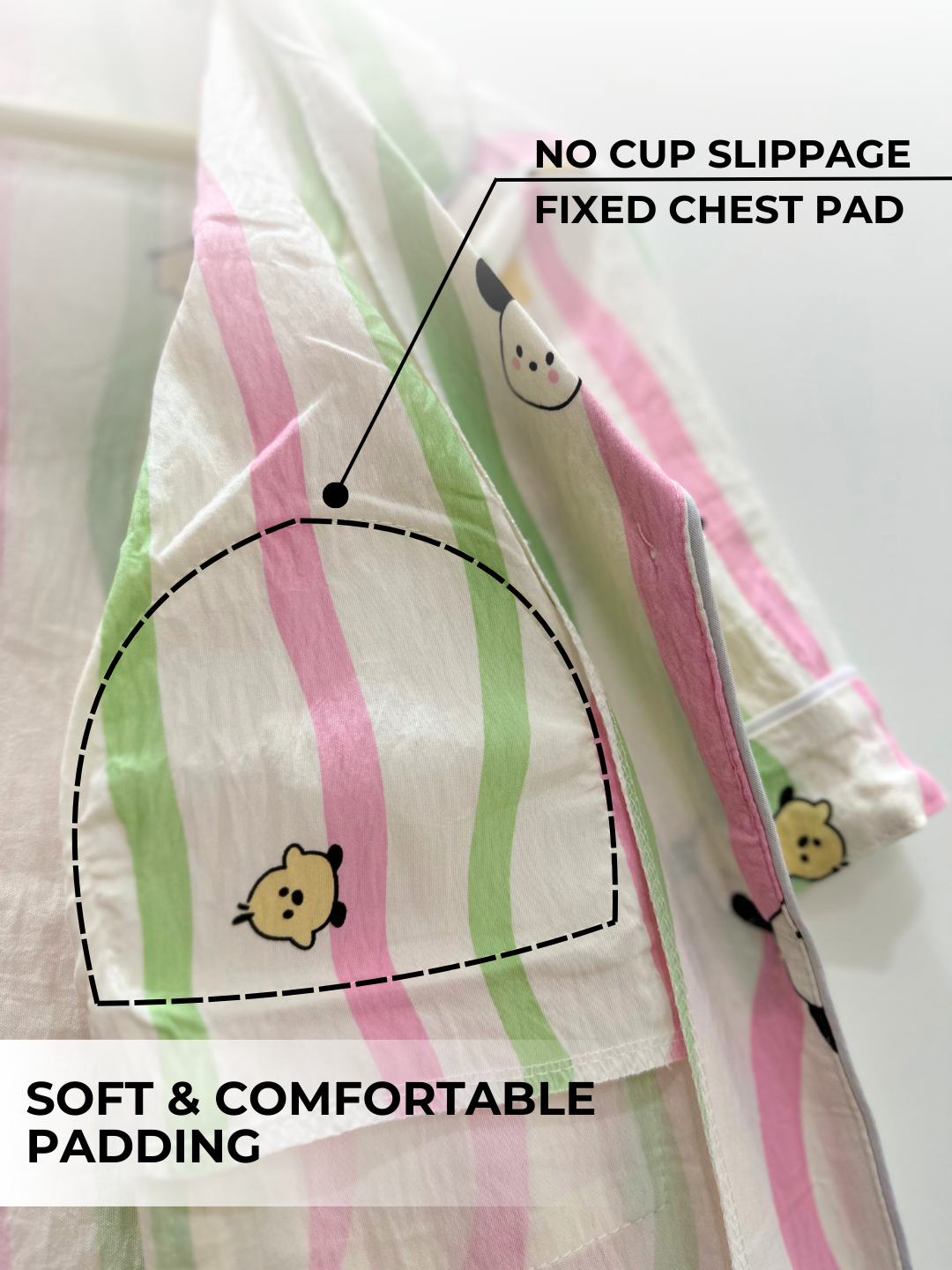 Pillow Talk Padded Nightsuit Set (3PCS)