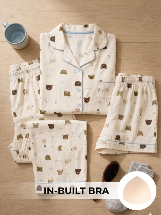 Bearly Padded Nightsuit (3PCS)