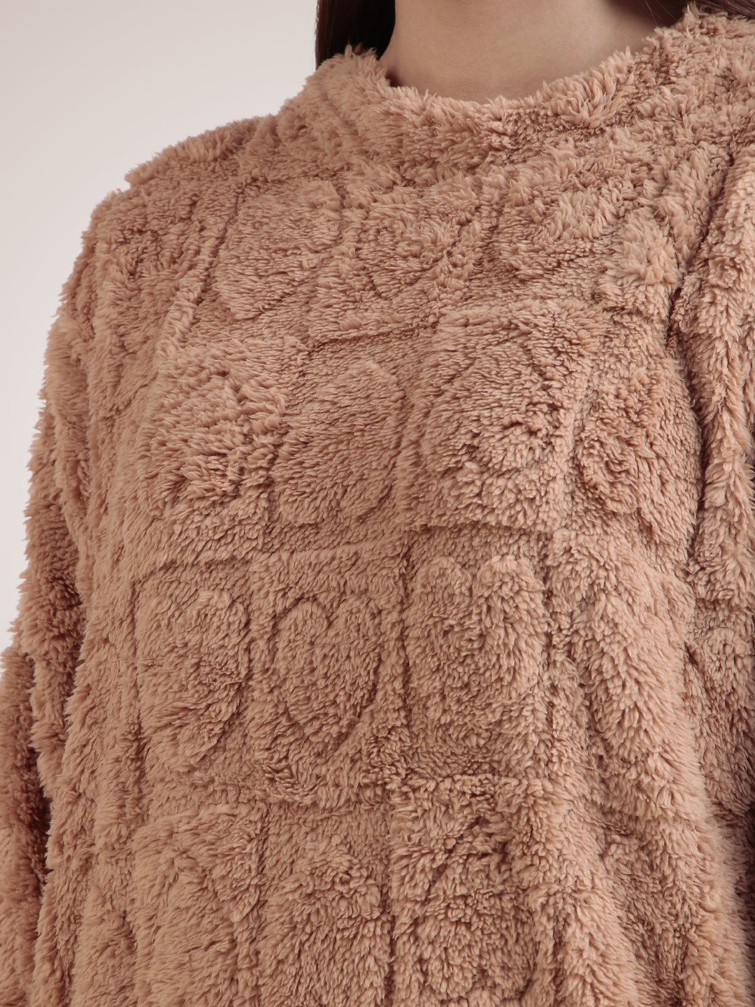 Beige Dreamy Hearts Nightsuit