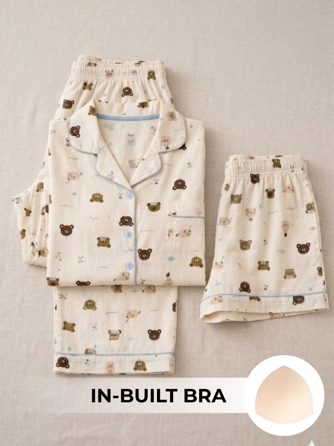 Bearly Padded Nightsuit (3PCS)