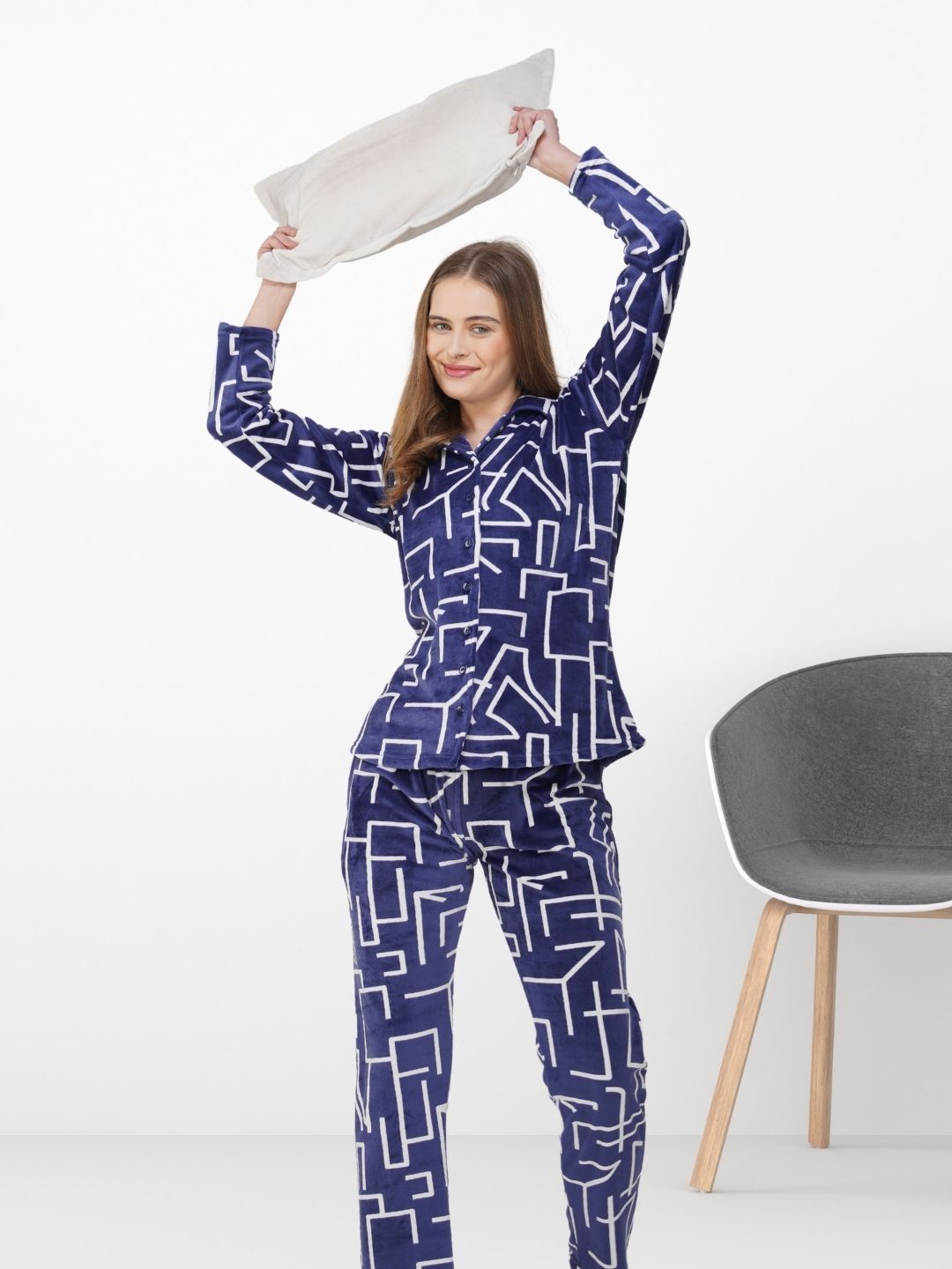 Blue Abstract Nightsuit