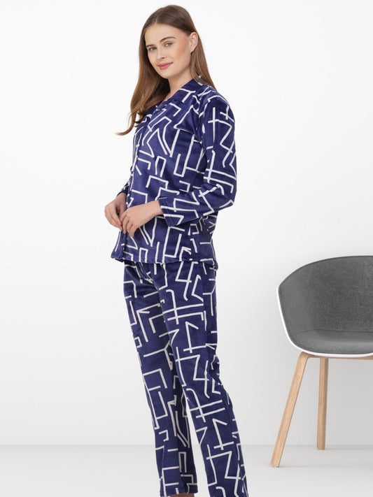 Blue Abstract Nightsuit