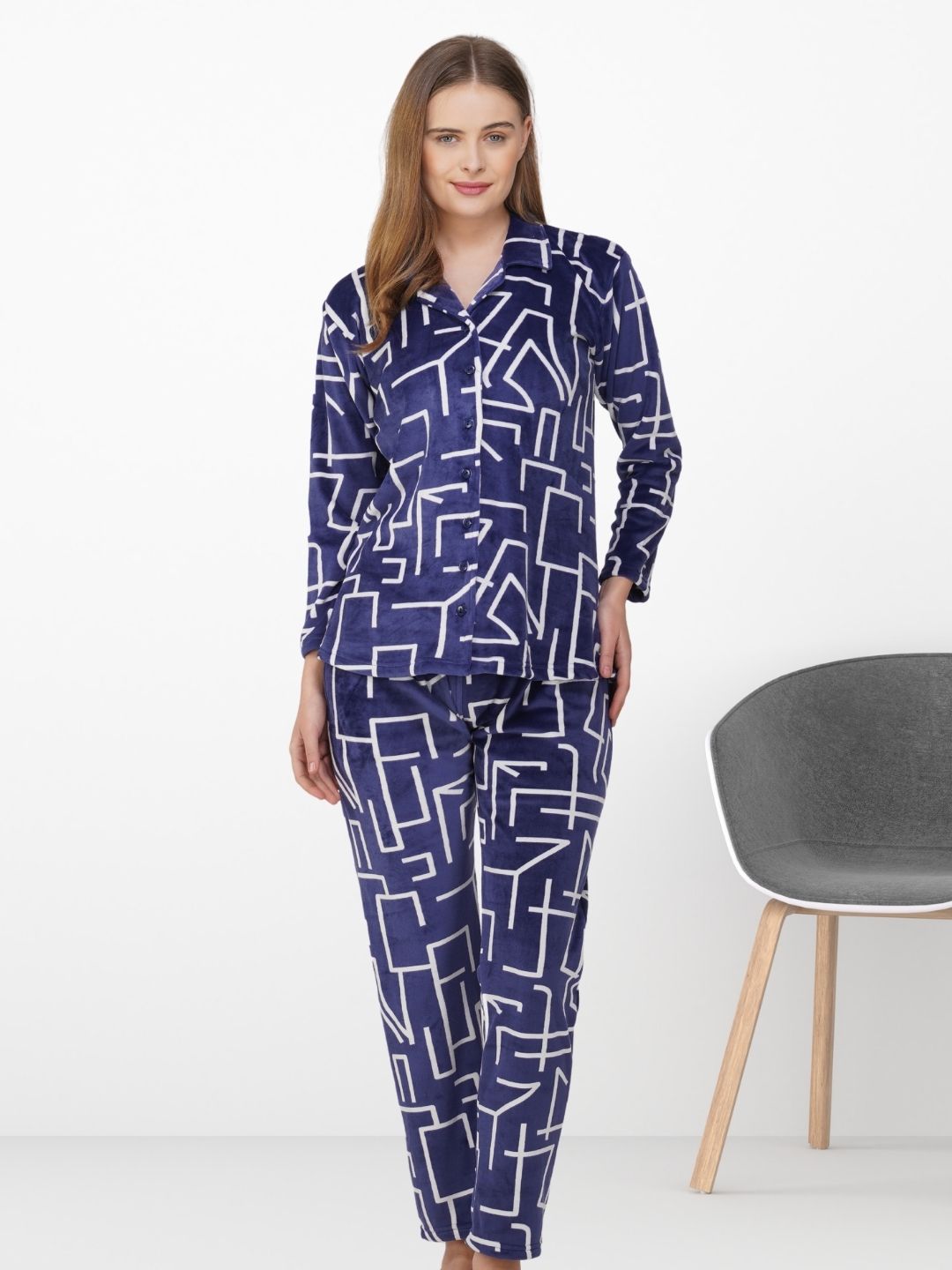 Blue Abstract Nightsuit