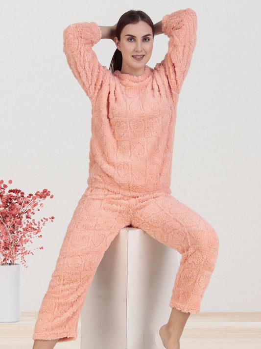 Peach Dreamy Hearts Nightsuit