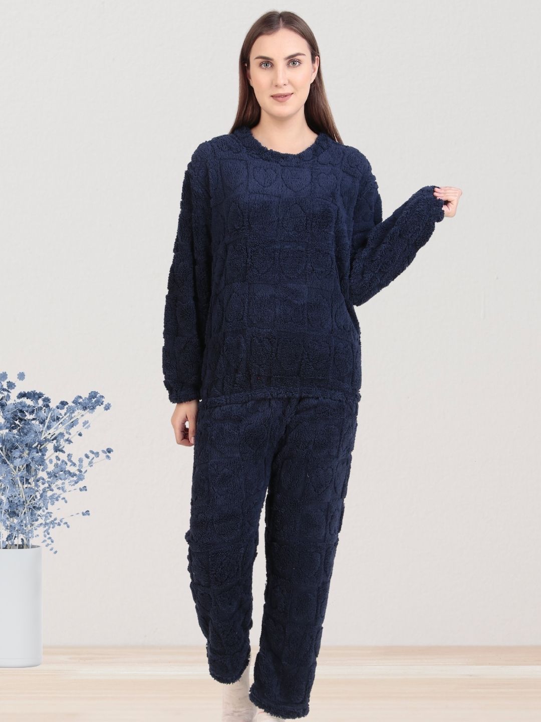 Navy Blue Dreamy Hearts Nightsuit