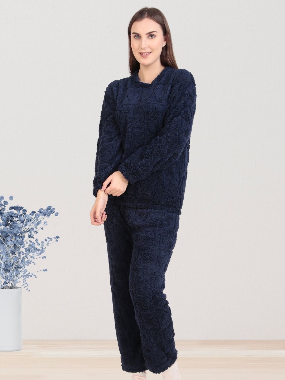 Navy Blue Dreamy Hearts Nightsuit