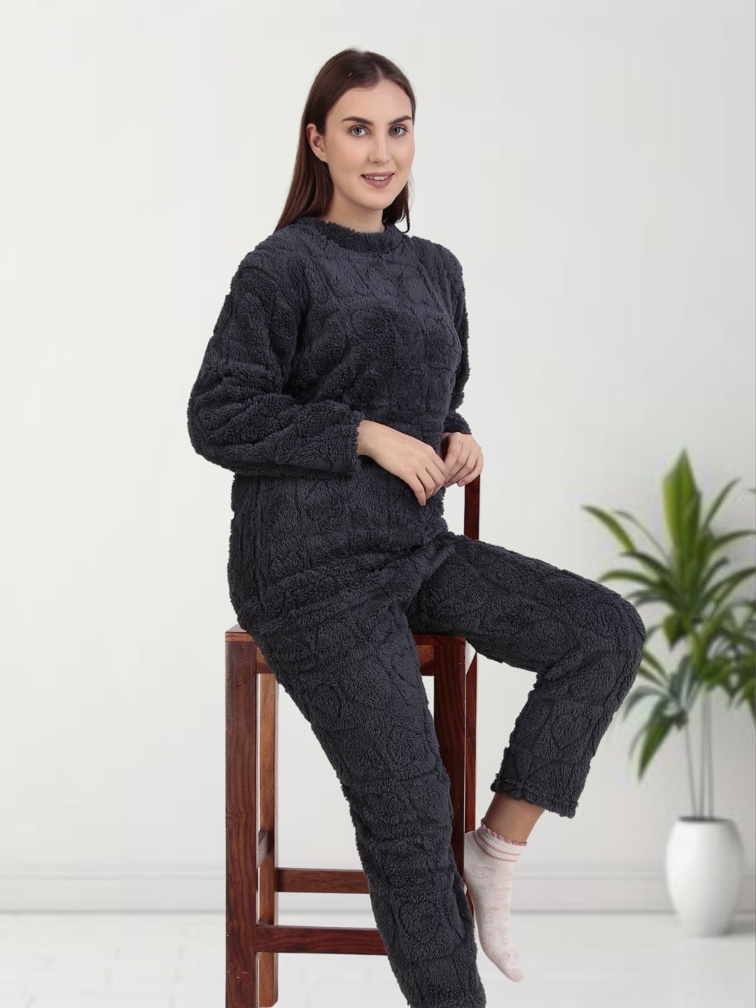 Dark Grey Dreamy Hearts Nightsuit