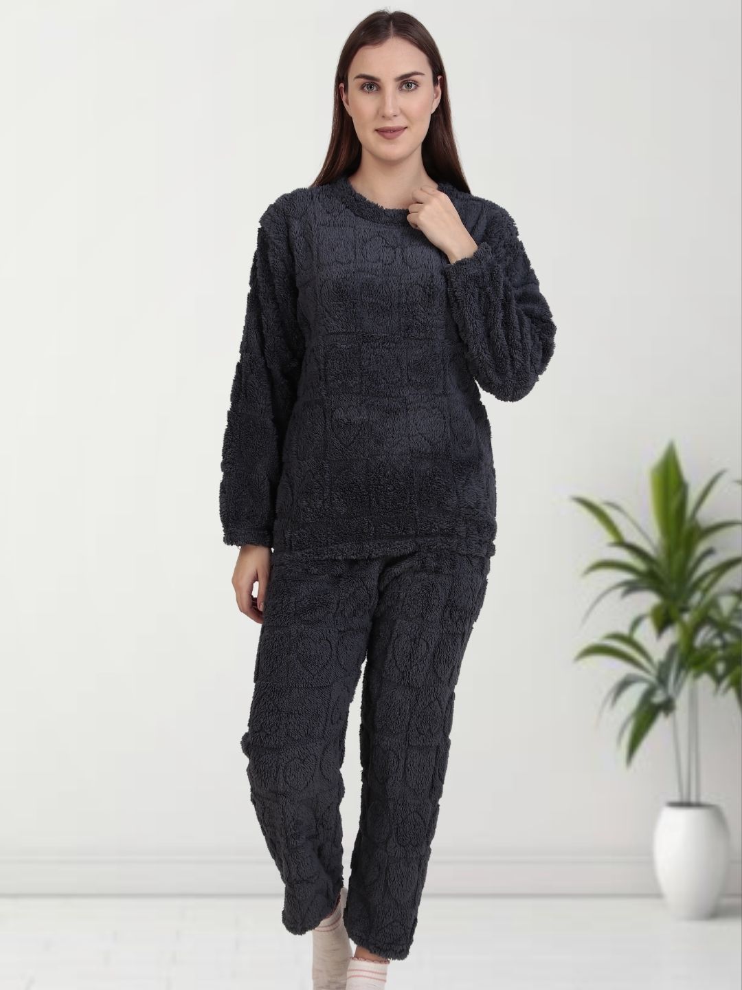 Dark Grey Dreamy Hearts Nightsuit
