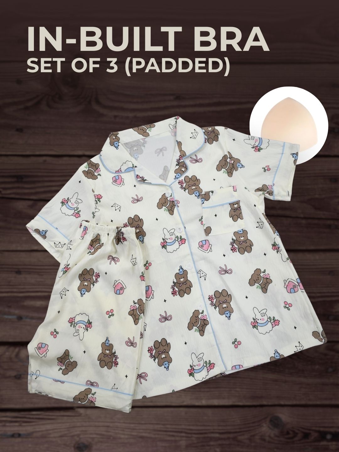 Cuddle Buddies Padded Nightsuit Set (3PCS)