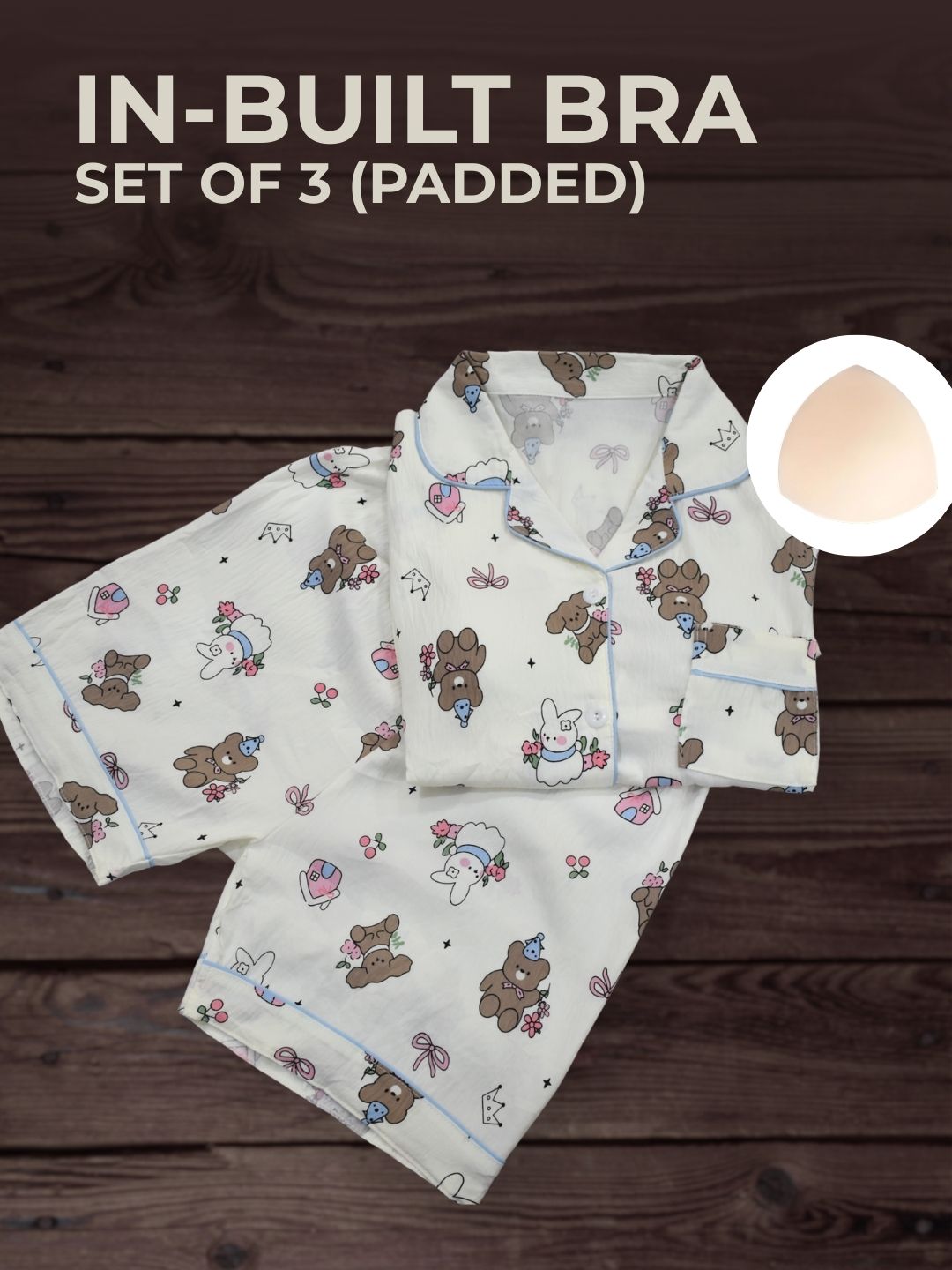 Cuddle Buddies Padded Nightsuit Set (3PCS)