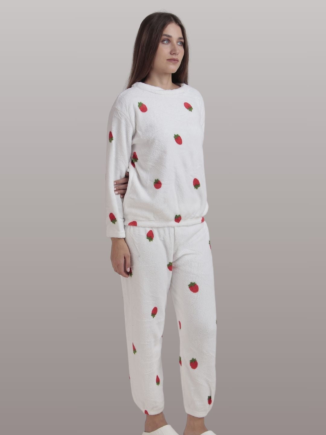 Berry Cute: White Nightsuit