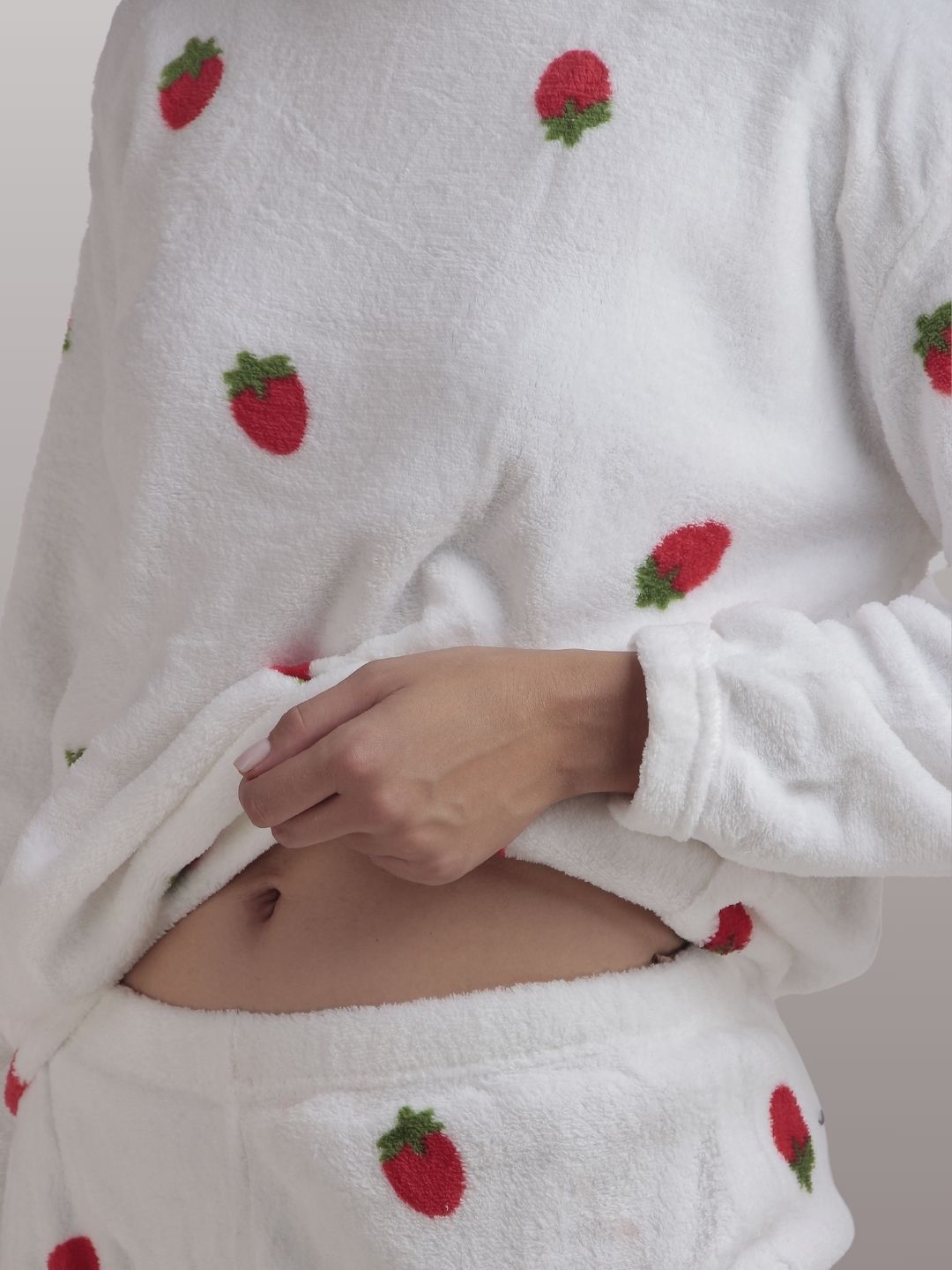 Berry Cute: White Nightsuit