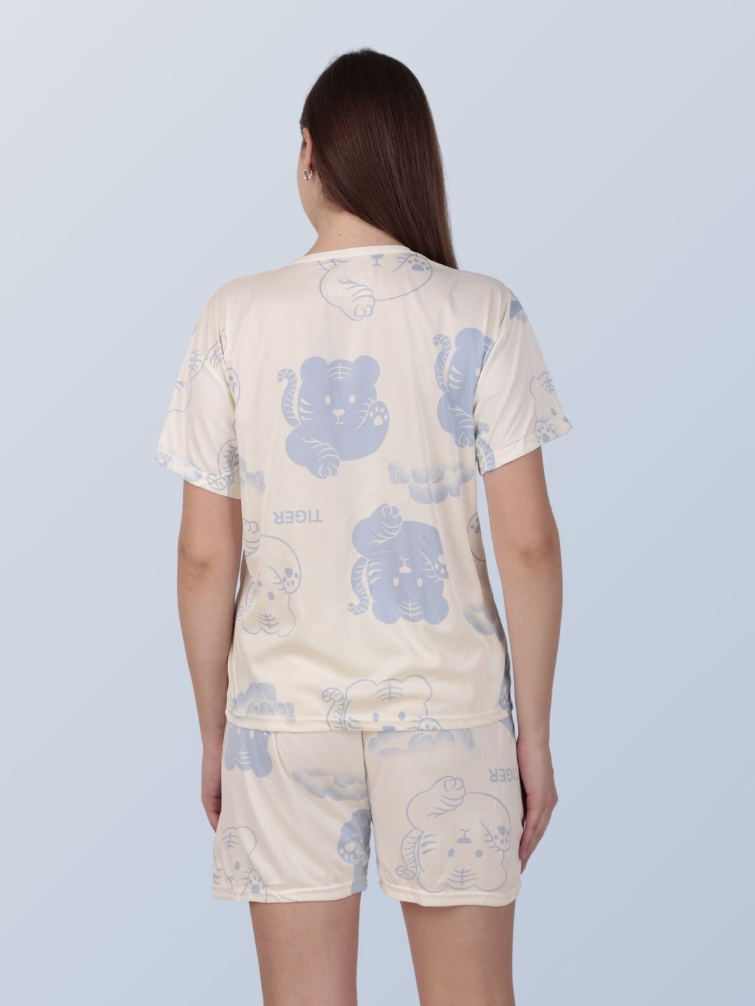 White Blue Tiger Nightsuit