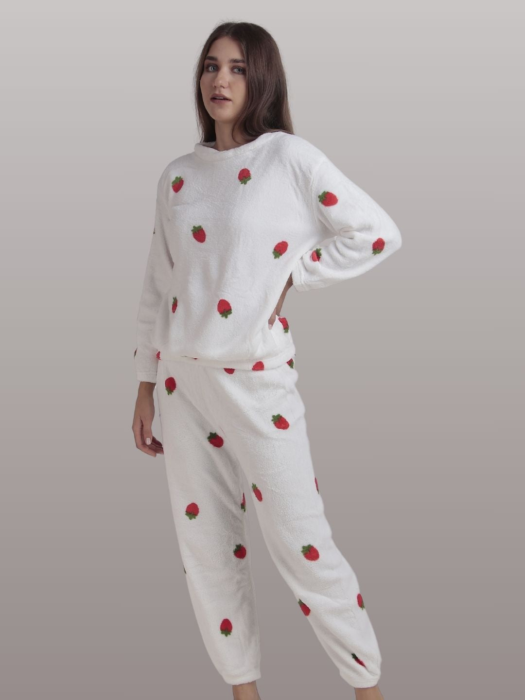 Berry Cute: White Nightsuit