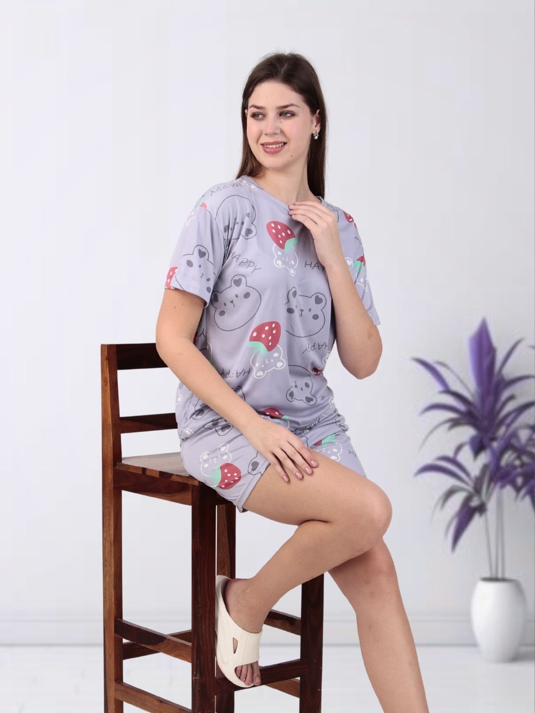 Purple Teddy Nightsuit