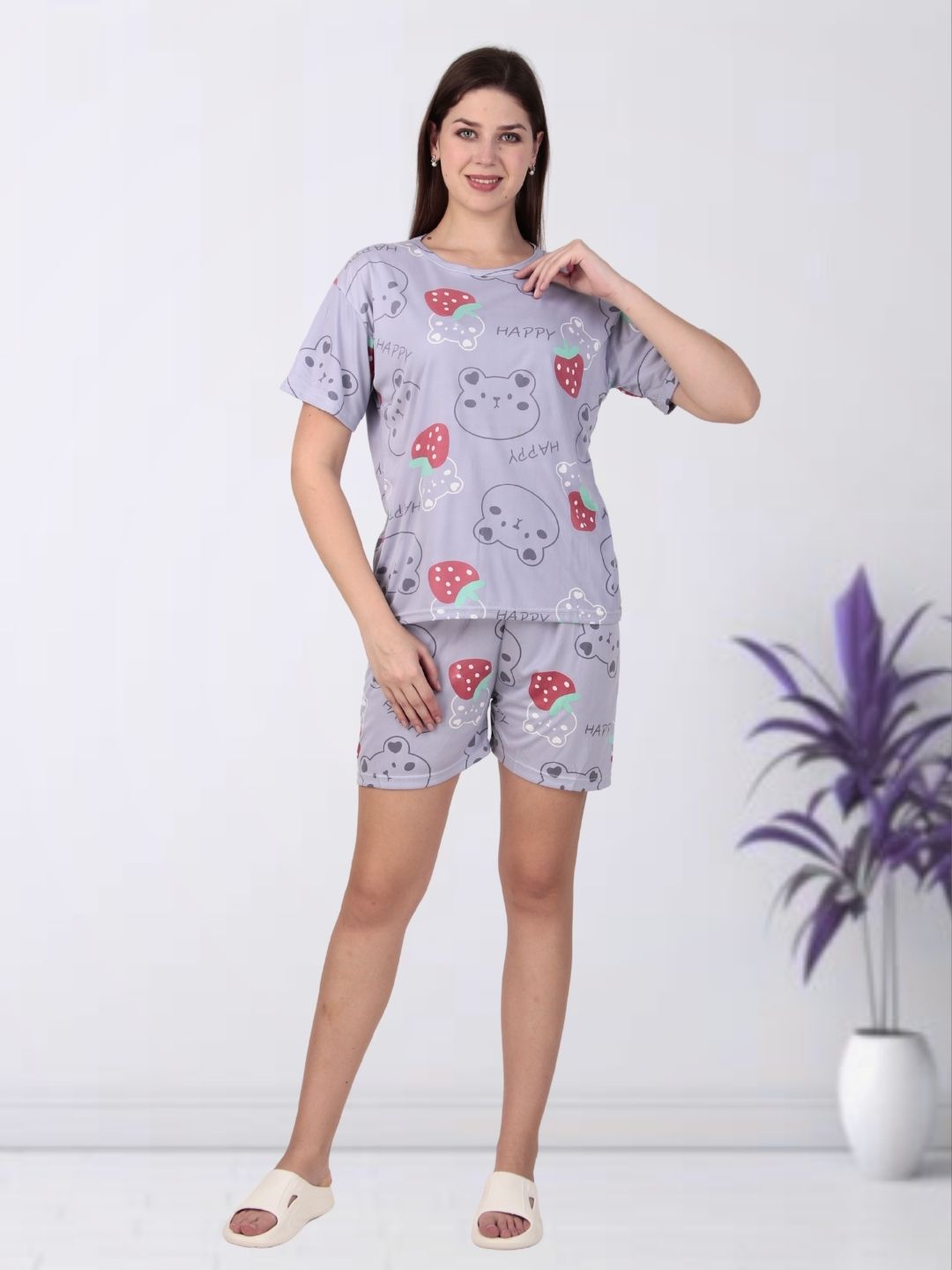 Purple Teddy Nightsuit