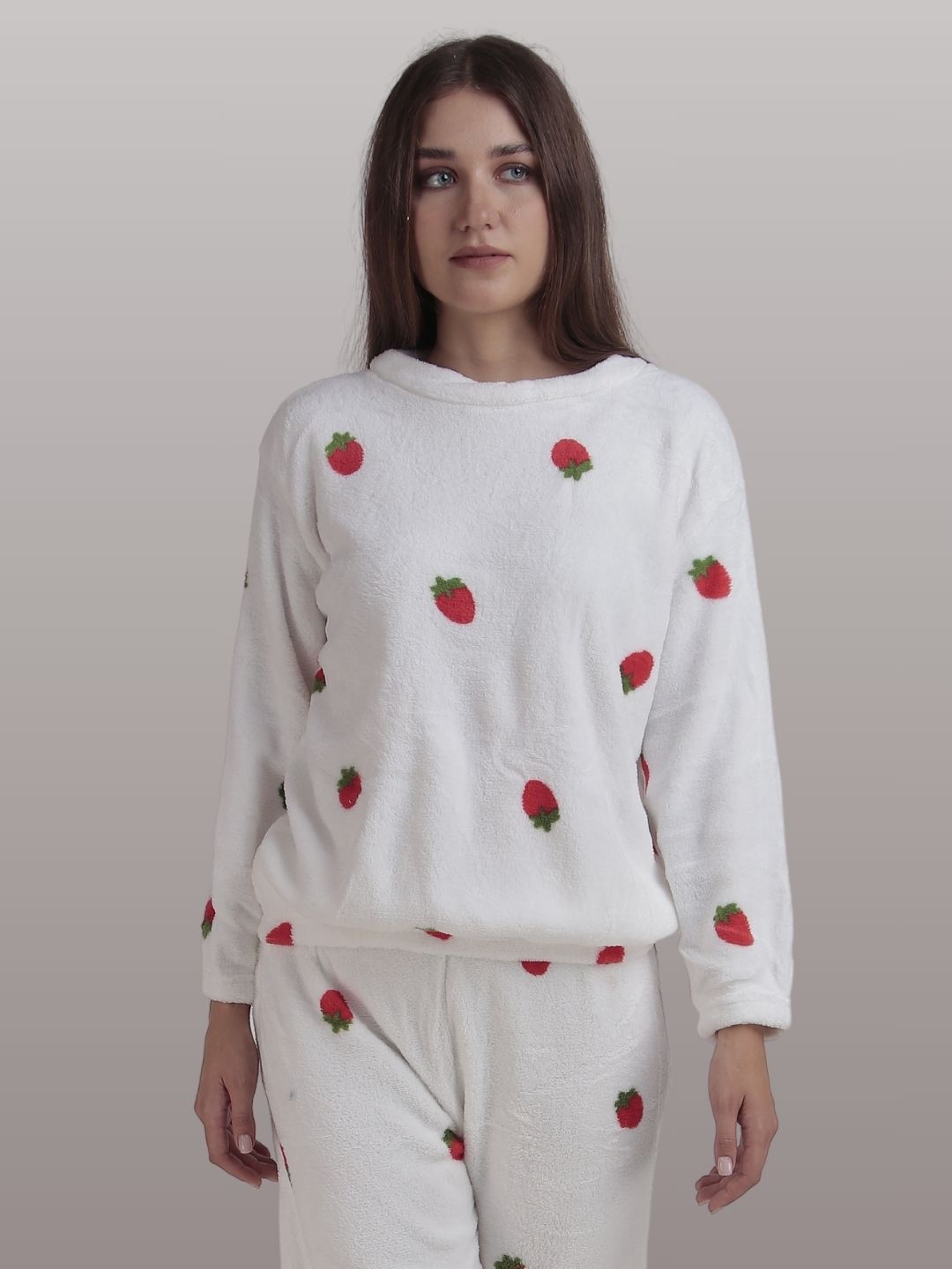 Berry Cute: White Nightsuit