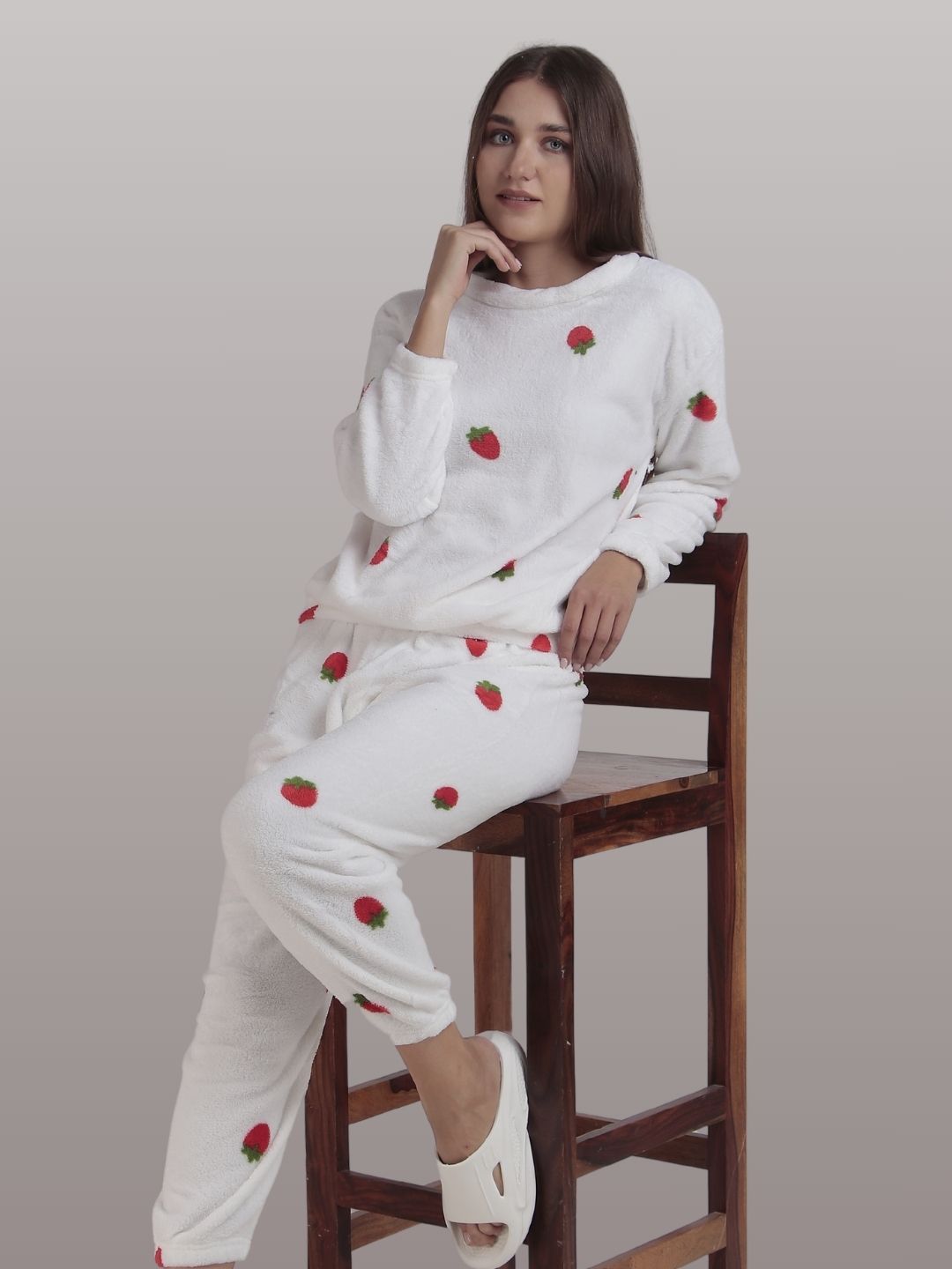 Berry Cute: White Nightsuit