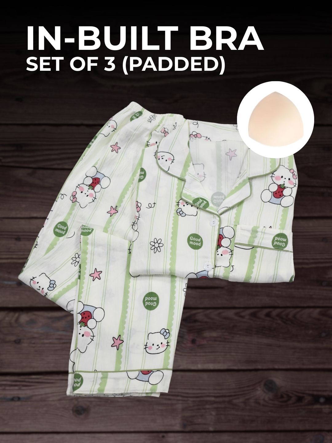 Pawfect Dreams Padded Nightsuit Set (3PCS)