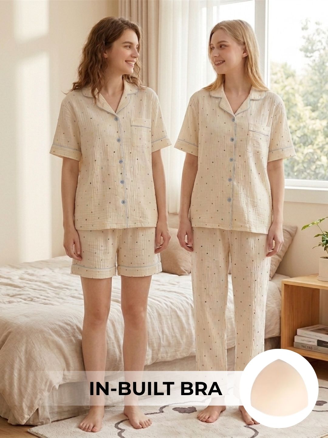 Dotty Dreams Padded Nightsuit (3PCS)
