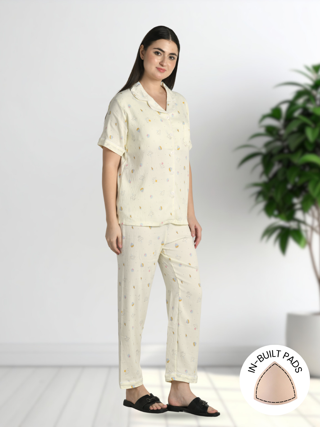 Cupcake Cuddles Padded Nightsuit (3 Pc Set)