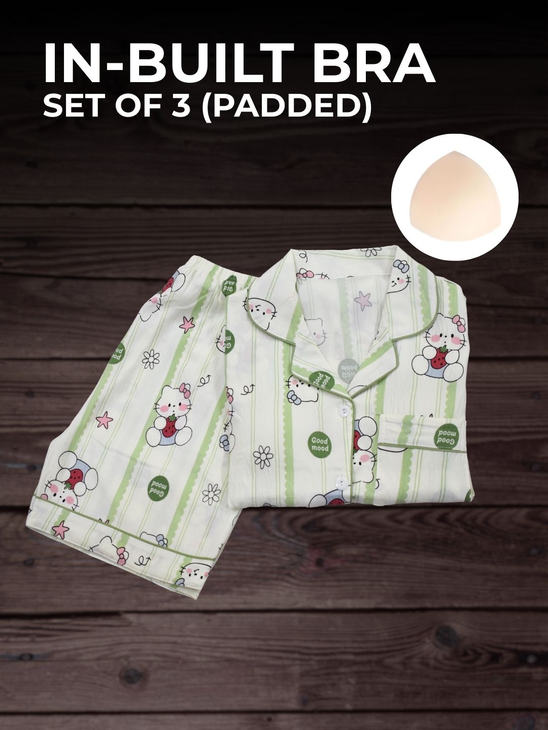 Pawfect Dreams Padded Nightsuit Set (3PCS)