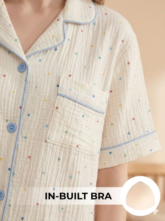 Dotty Dreams Padded Nightsuit (3PCS)