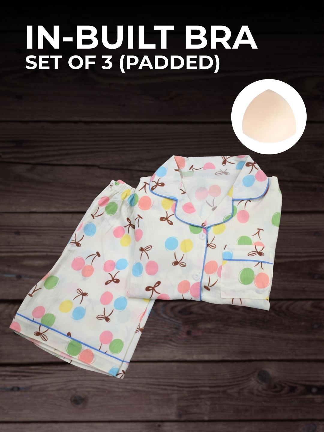 Bubble Pop Padded Nightsuit Set (3PCS)