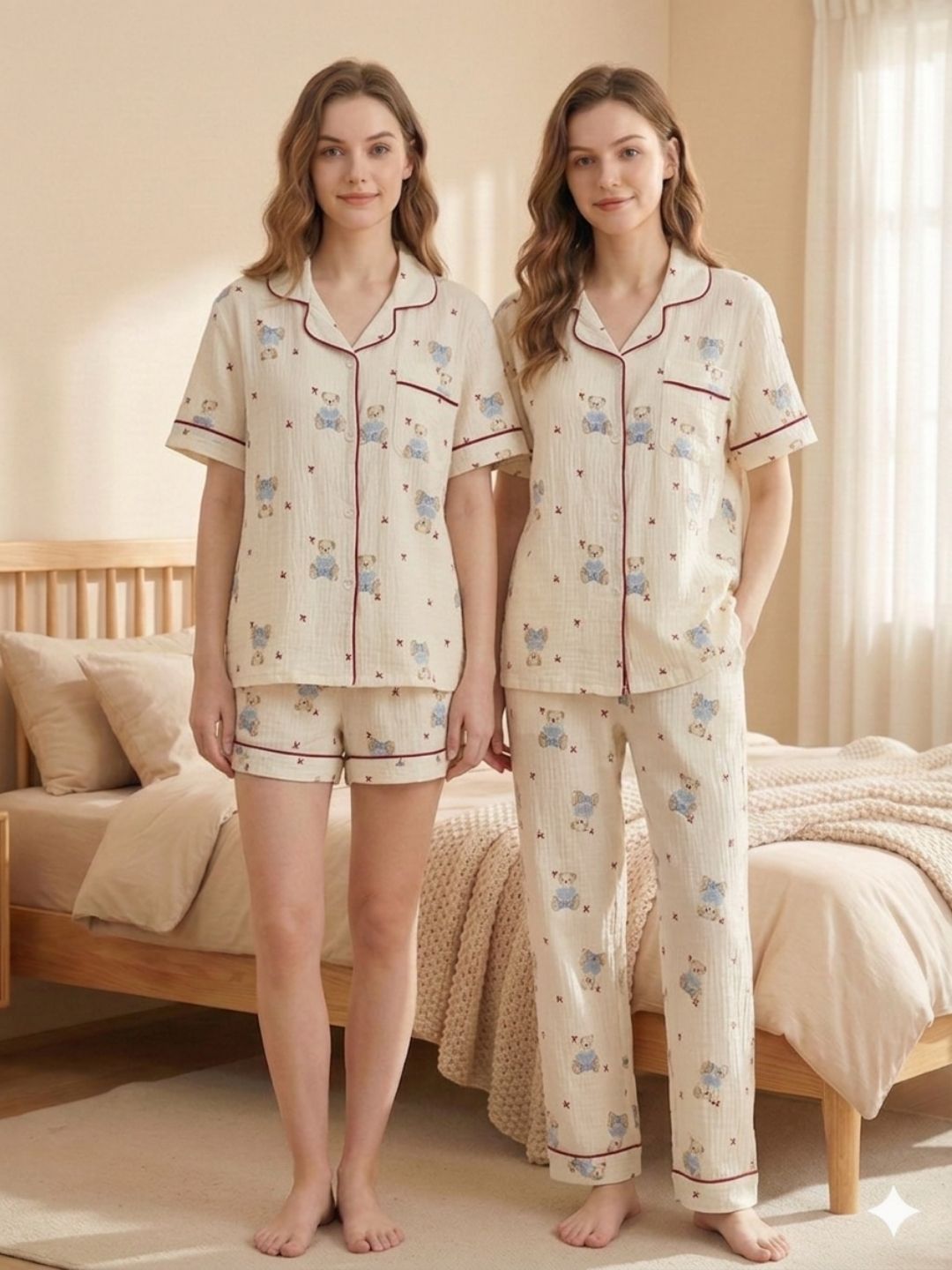 Teddy Hugs Padded Nightsuit (3PCS)