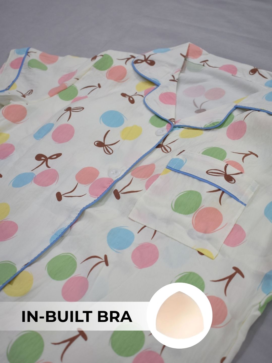 Bubble Pop Padded Nightsuit Set (3PCS)