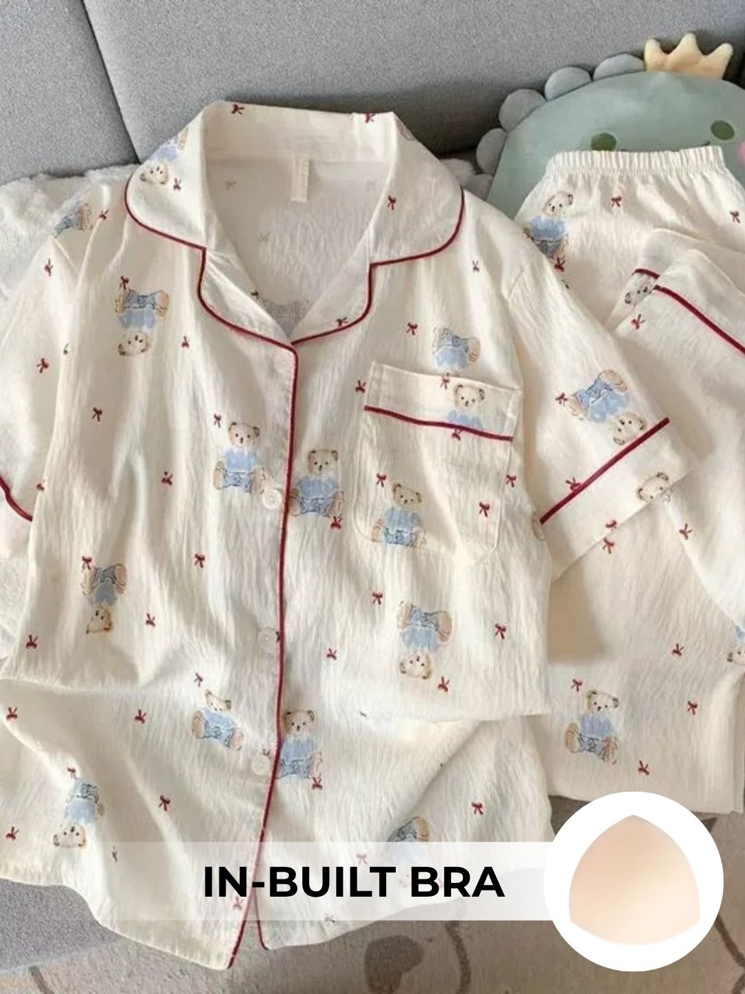 Teddy Hugs Padded Nightsuit (3PCS)