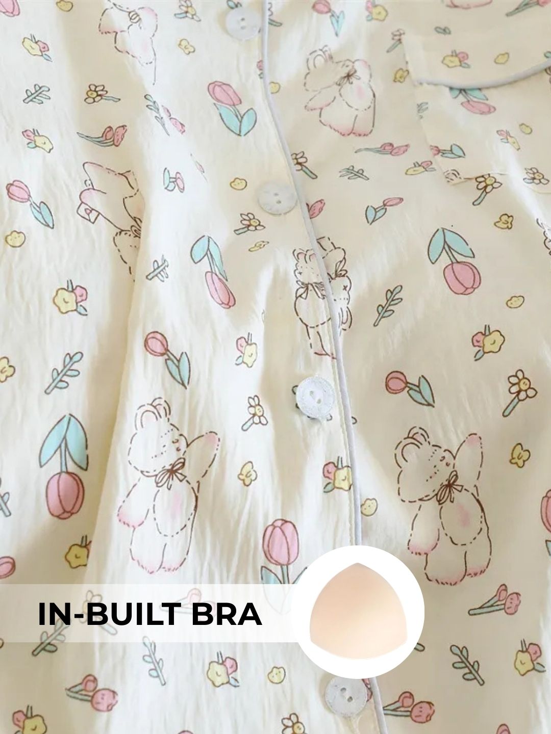 Twilight Bloom Padded Nightsuit Set (3PCS)