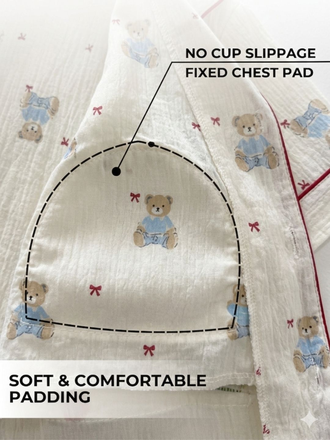 Teddy Hugs Padded Nightsuit (3PCS)