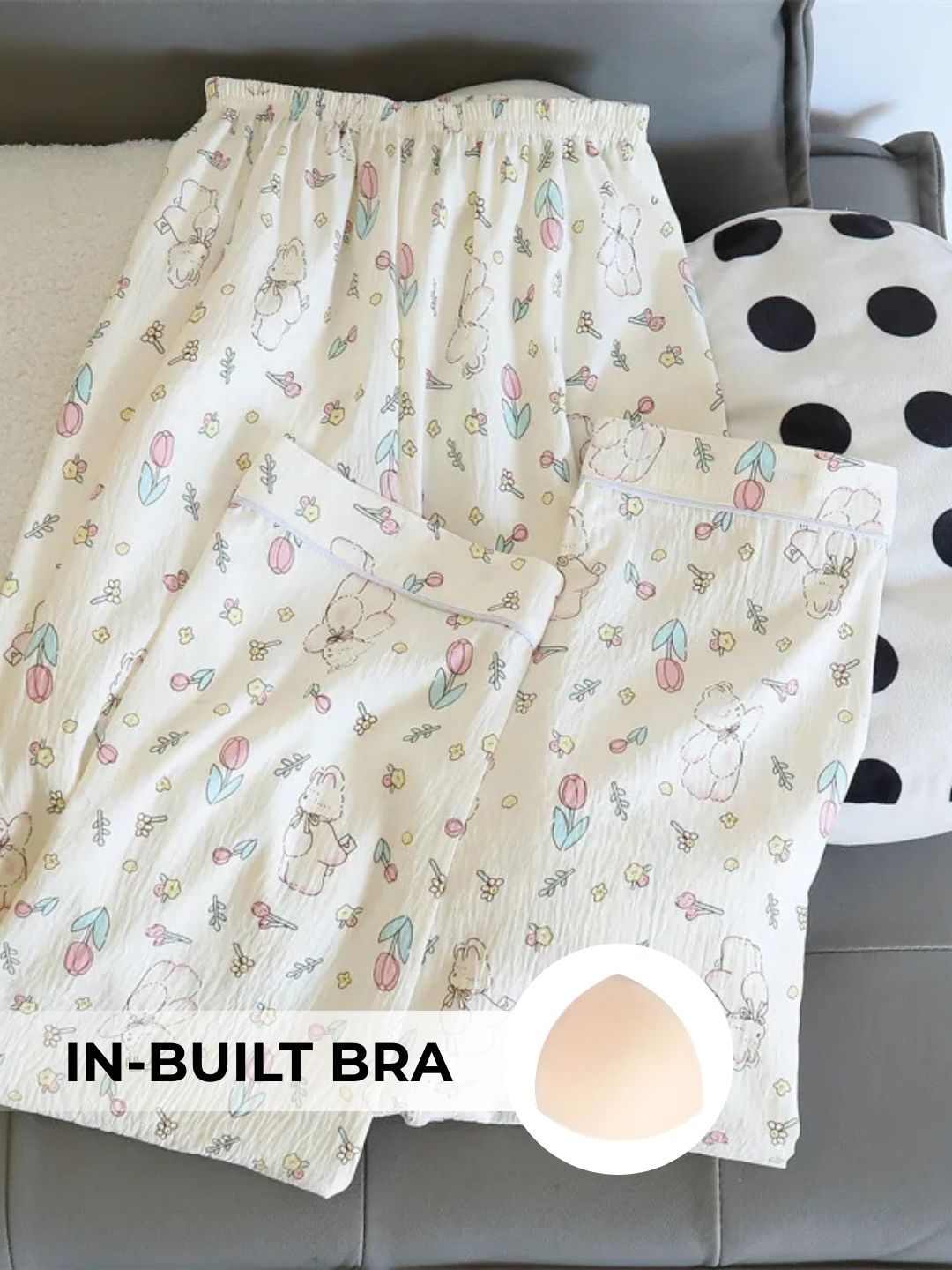 Twilight Bloom Padded Nightsuit Set (3PCS)