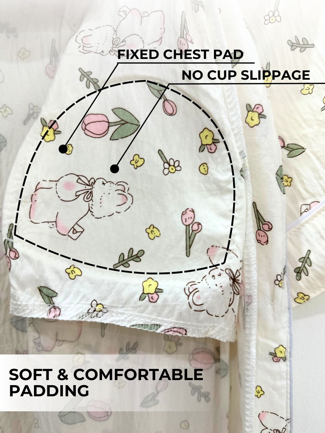 Twilight Bloom Padded Nightsuit Set (3PCS)