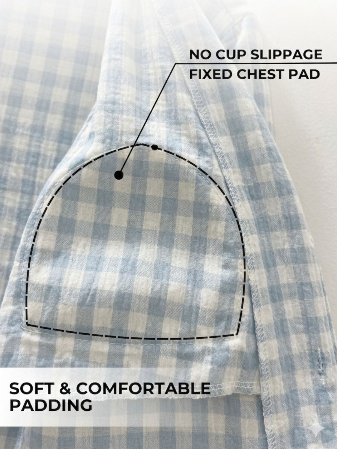 Soft Blue Padded Nightsuit (3PCS)