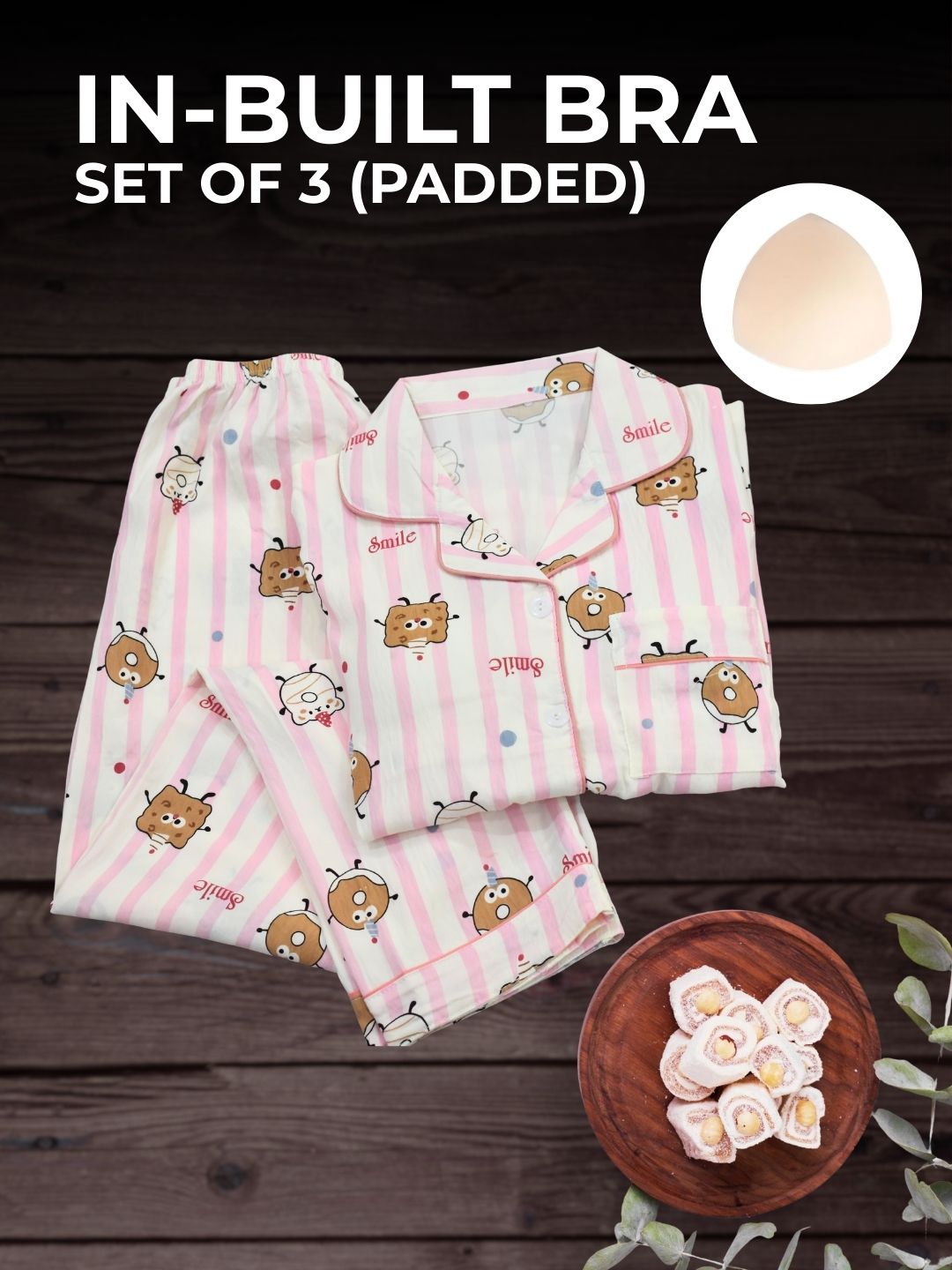 Snuggle Pops Padded Nightsuit Set (3PCS)