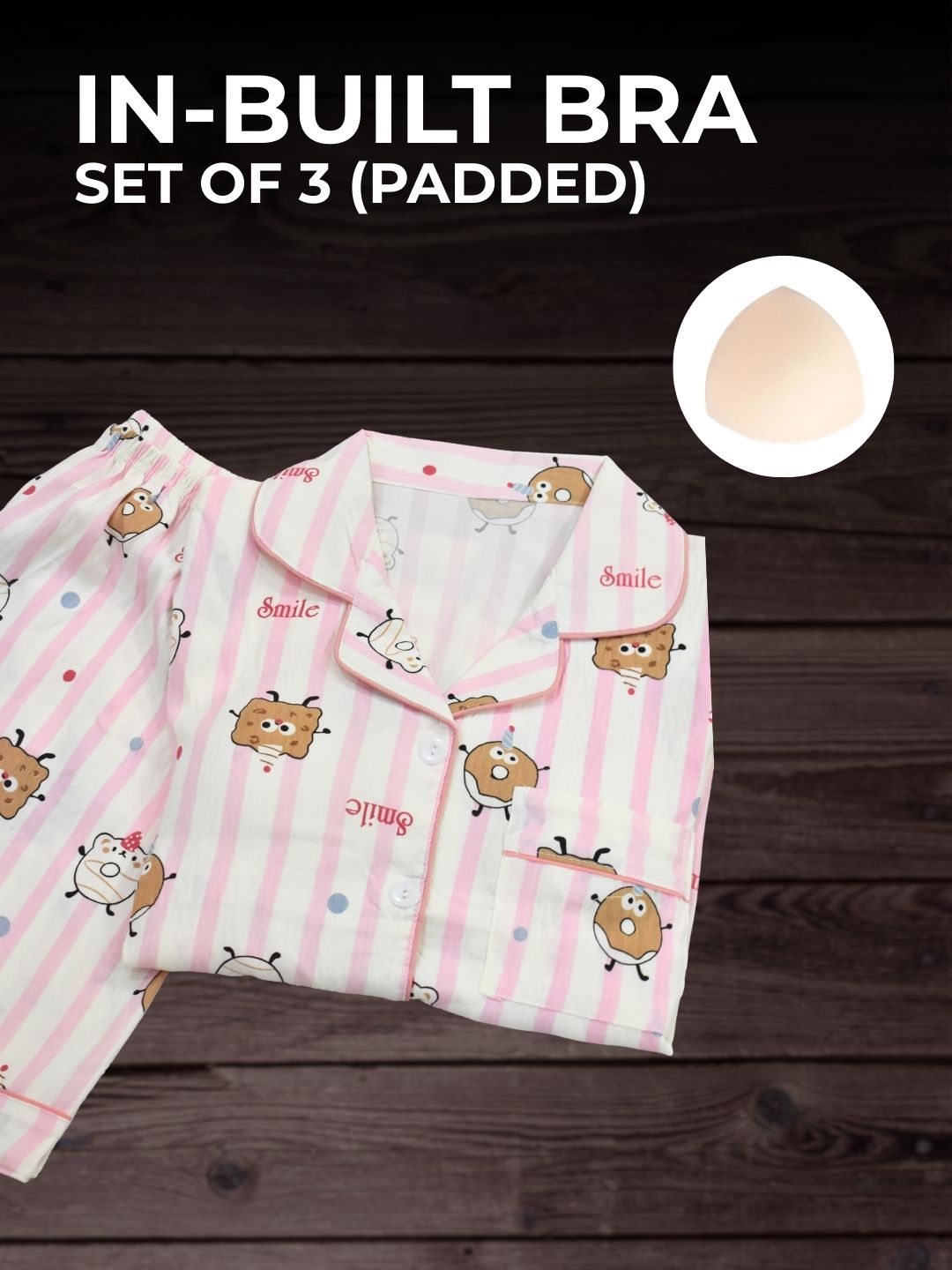 Snuggle Pops Padded Nightsuit Set (3PCS)