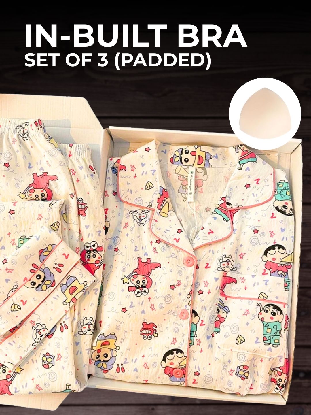 Shinchan Padded Nightsuit Set (3PCS)