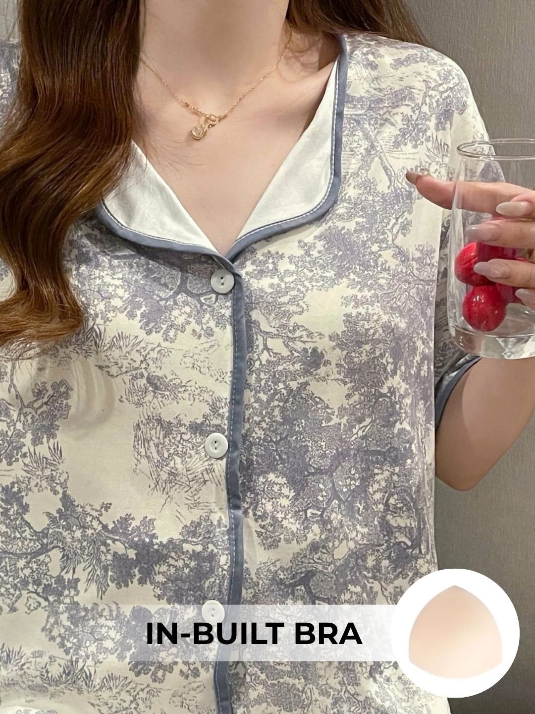 Lilac Floral Padded Nightsuit