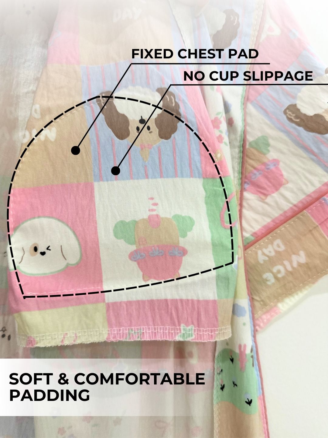 Colour Pop Padded Nightsuit Set (3 PCS)