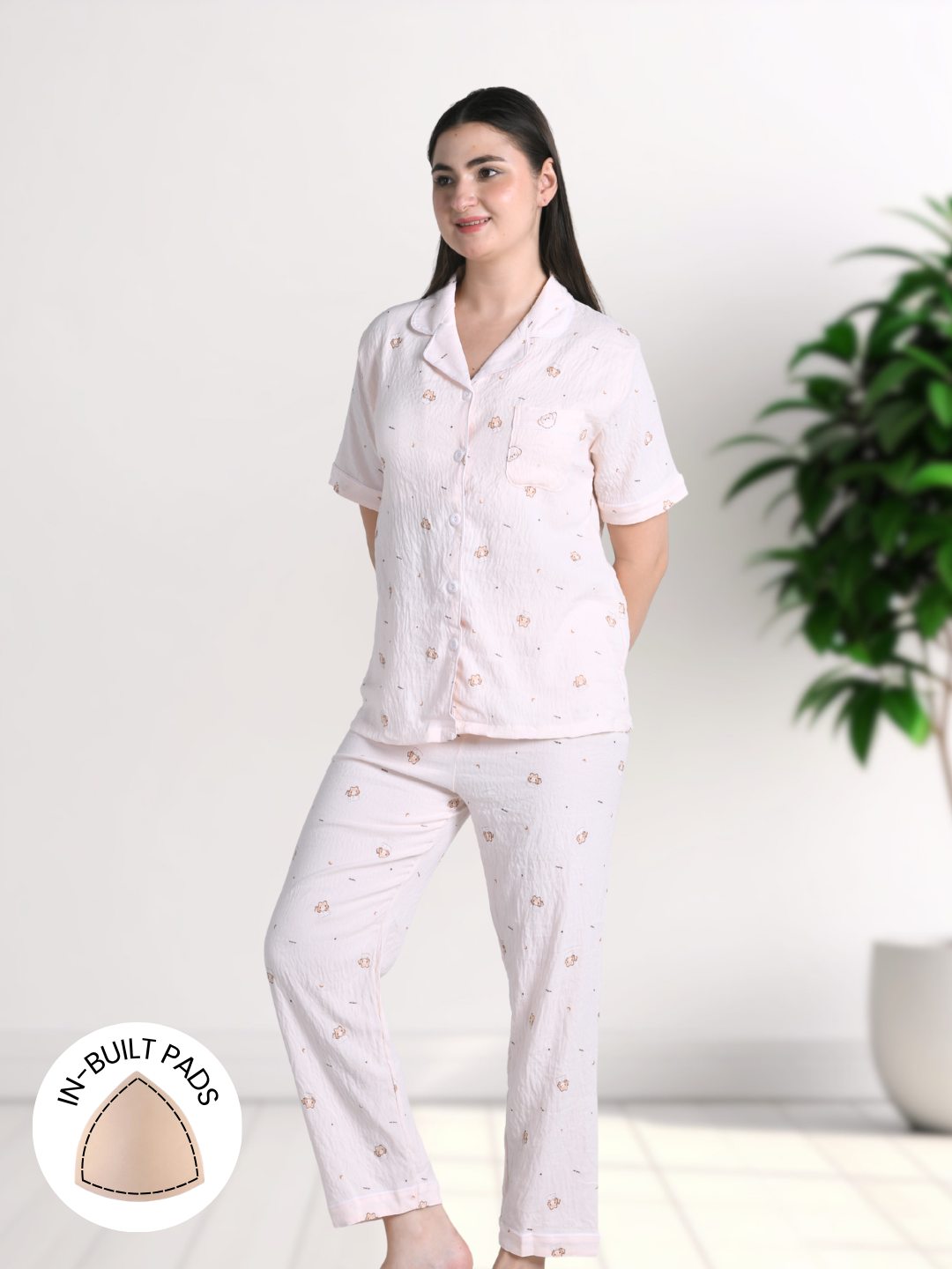 Happy Kitty Padded Nightsuit (3 Pc Set)